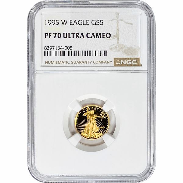 1995-W Gold Eagle $5 1/10 oz NGC PF70 Ultra Cameo