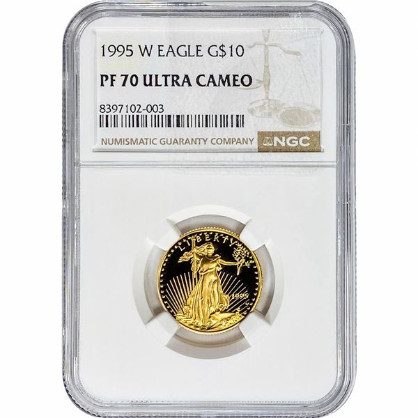 1995-W Gold Eagle $10 1/4 oz NGC PF70 Ultra Cameo