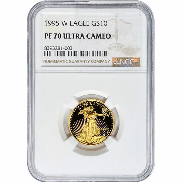 1995-W Gold Eagle $10 1/4 oz NGC PF70 Ultra Cameo