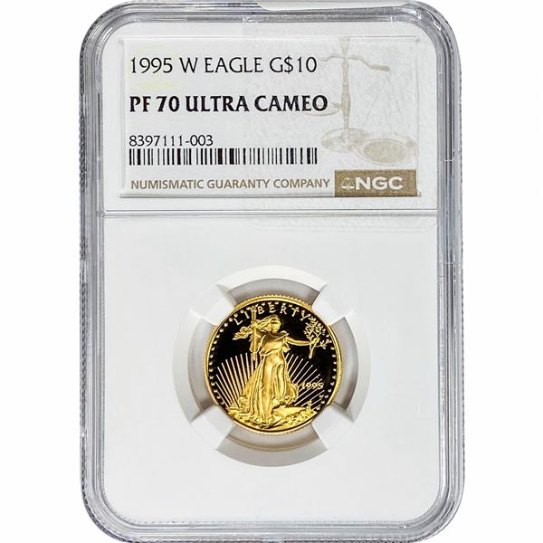 1995-W Gold Eagle $10 1/4 oz NGC PF70 Ultra Cameo