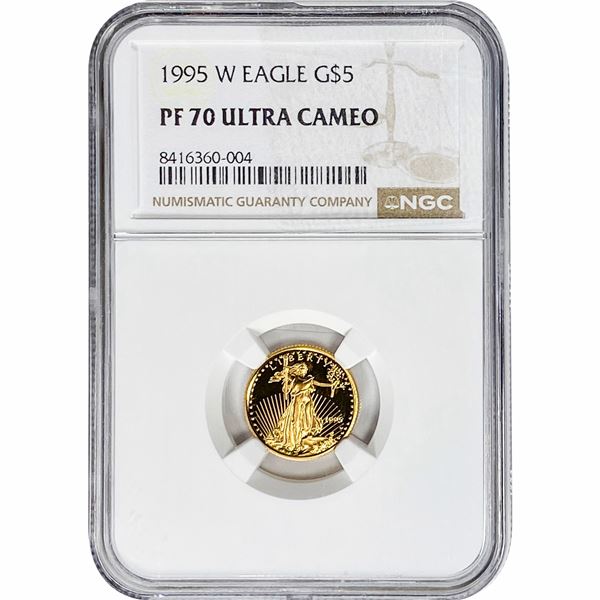 1995-W Gold Eagle $5 1/10 oz NGC PF70 Ultra Cameo
