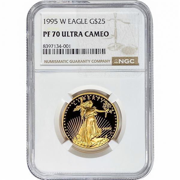 1995-W Gold Eagle $25 1/2 oz NGC PF70 Ultra Cameo
