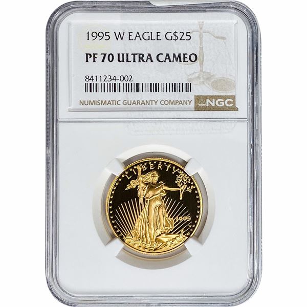1995-W Gold Eagle $25 1/2 oz NGC PF70 Ultra Cameo