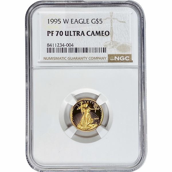 1995-W Gold Eagle $5 1/10 oz NGC PF70 Ultra Cameo