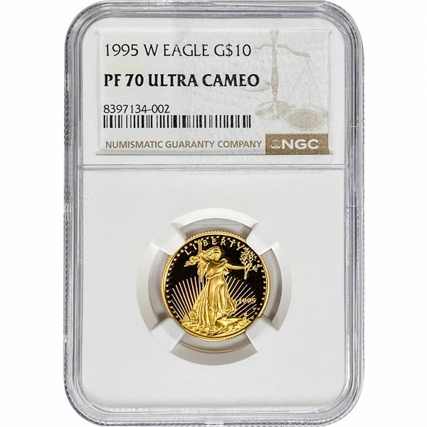 1995-W Gold Eagle $10 1/4 oz NGC PF70 Ultra Cameo