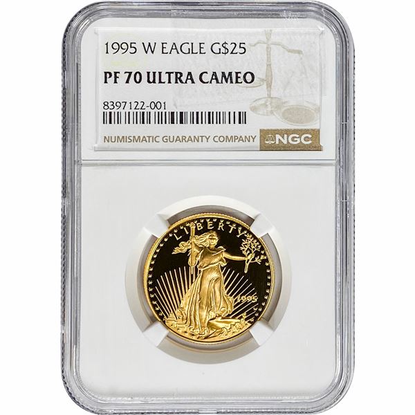 1995-W Gold Eagle $25 1/2 oz NGC PF70 Ultra Cameo