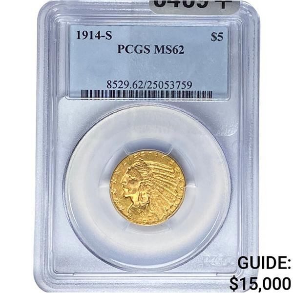 1914-S $5 Gold Half Eagle PCGS MS62