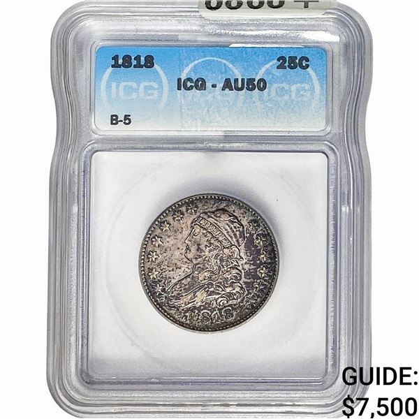 1818 Capped Bust Quarter ICG AU50