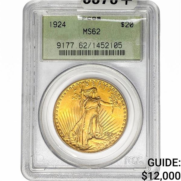 1924 $20 Gold Double Eagle PCGS MS62