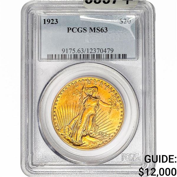 1923 $20 Gold Double Eagle PCGS MS63