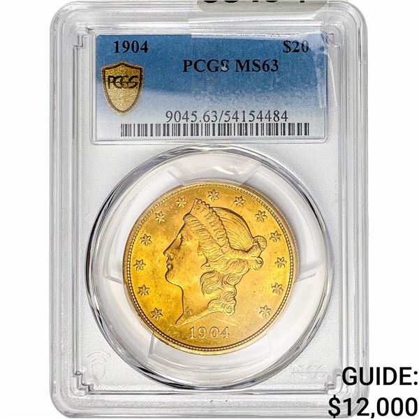 1904 $20 Gold Double Eagle PCGS MS63