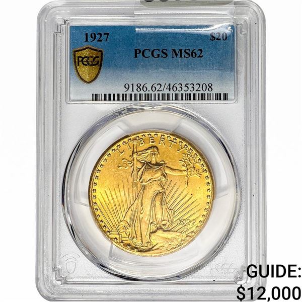 1927 $20 Gold Double Eagle PCGS MS62