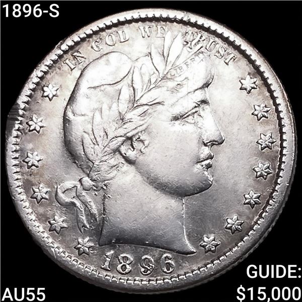 1896-S Barber Quarter HIGH GRADE