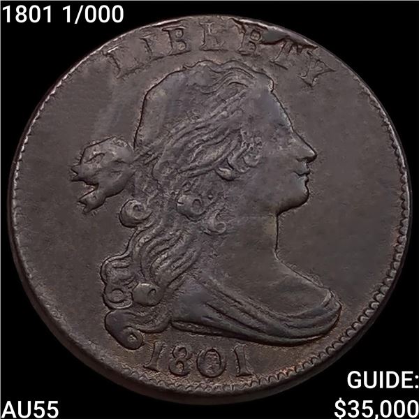 1801 1/000 Draped Bust Large Cent HIGH GRADE