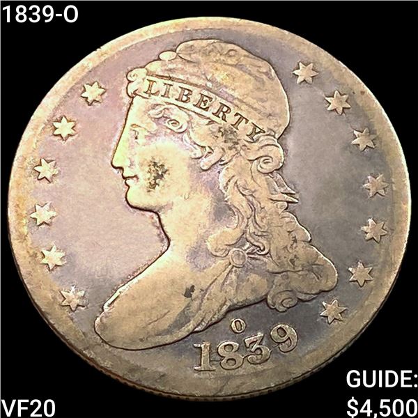 1839-O Capped Bust Half Dollar LIGHTLY CIRCULATED