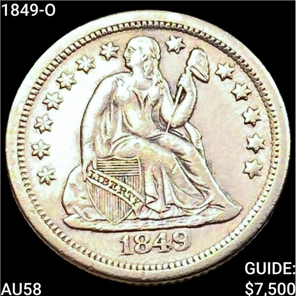1849-O Seated Liberty Dime CHOICE AU