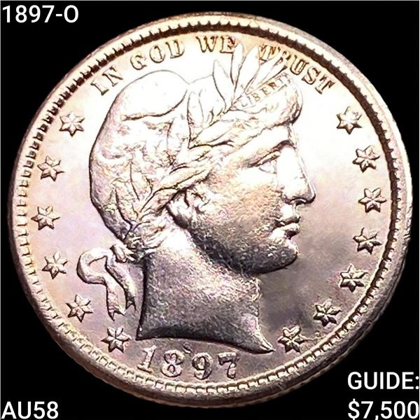 1897-O Barber Quarter CHOICE AU