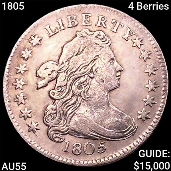 1805 4 Berries Draped Bust Dime HIGH GRADE