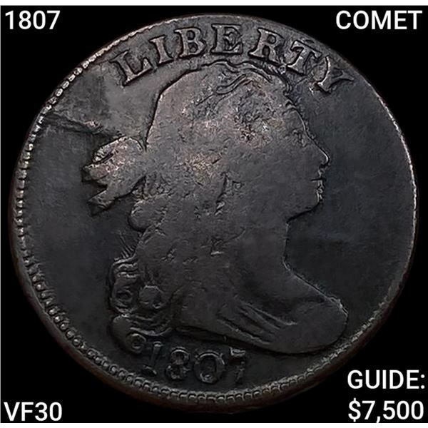 1807 COMET Draped Bust Large Cent LIGHTLY CIRCULATED