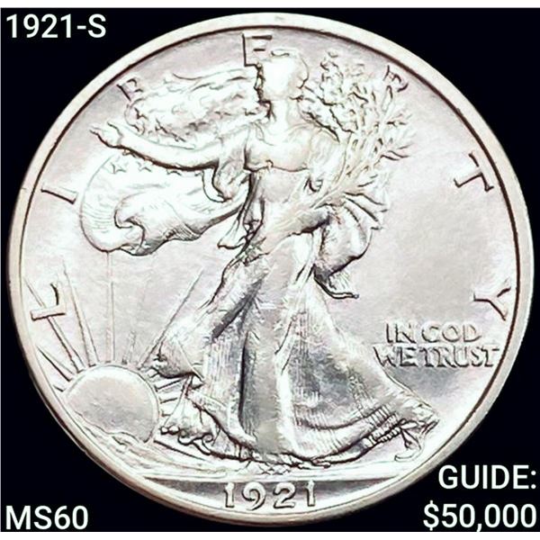 1921-S Walking Liberty Half Dollar UNCIRCULATED