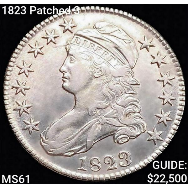 1823 Patched 3 Capped Bust Half Dollar UNCIRCULATED