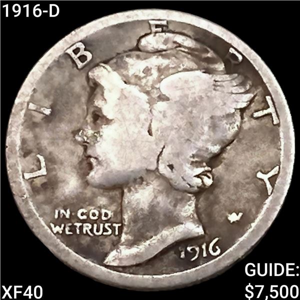 1916-D Mercury Dime NEARLY UNCIRCULATED