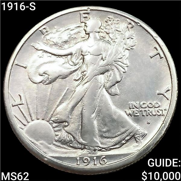 1916-S Walking Liberty Half Dollar UNCIRCULATED