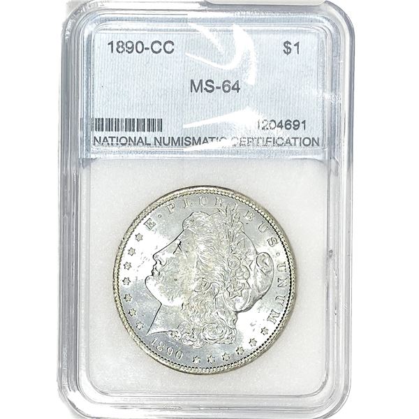 1890-CC Morgan Silver Dollar NNC MS64