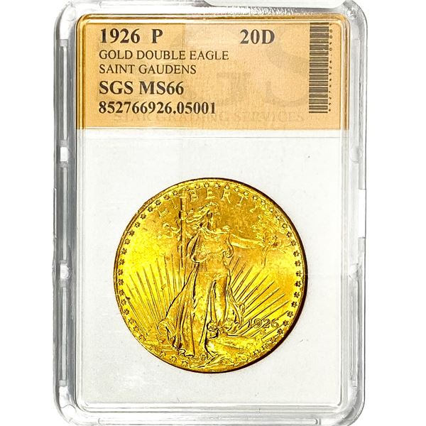 1926-P $20 Gold Double Eagle SGS MS66