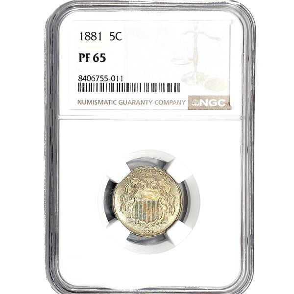 1881 Shield Nickel NGC PF65