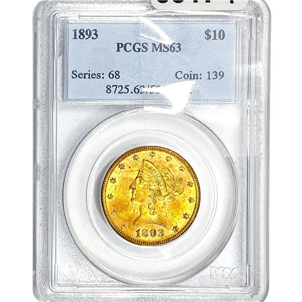 1893 $10 Gold Eagle PCGS MS63