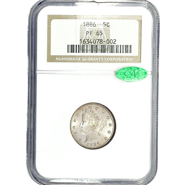 1886 CAC Liberty Victory Nickel NGC PF65