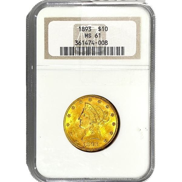 1893 $10 Gold Eagle NGC MS61
