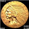 Image 1 : 1909-D $5 Gold Half Eagle CHOICE BU