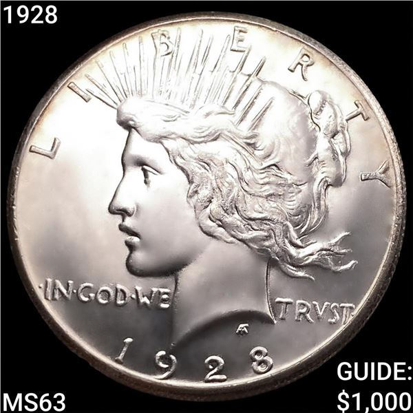 1928 Silver Peace Dollar CHOICE BU