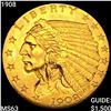 Image 1 : 1908 $2.50 Gold Quarter Eagle CHOICE BU