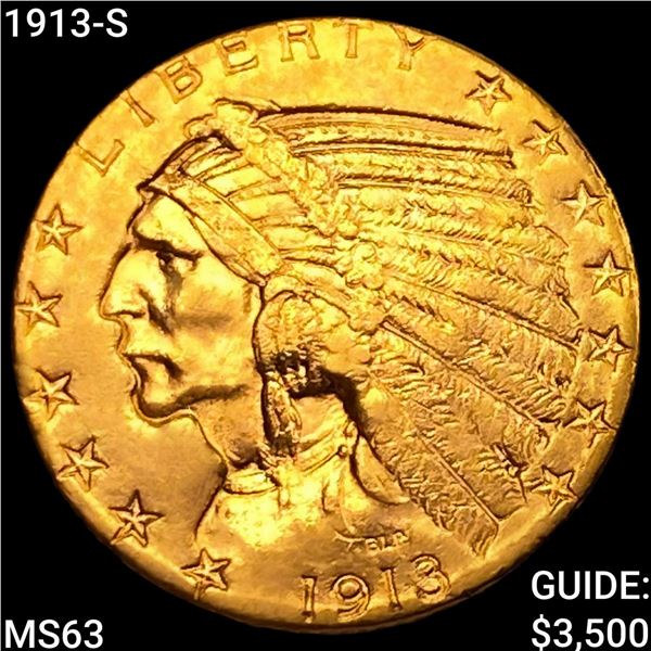 1913-S $5 Gold Half Eagle CHOICE BU