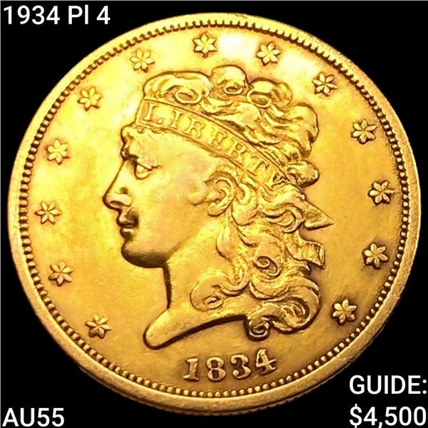 1934 Pl 4 $5 Gold Half Eagle HIGH GRADE