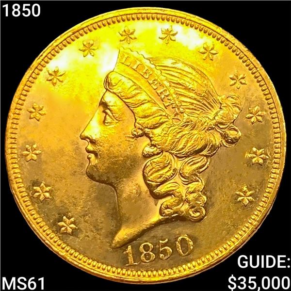 1850 $20 Gold Double Eagle UNCIRCULATED