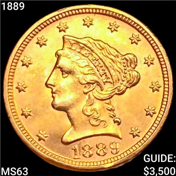 1889 $2.50 Gold Quarter Eagle CHOICE BU