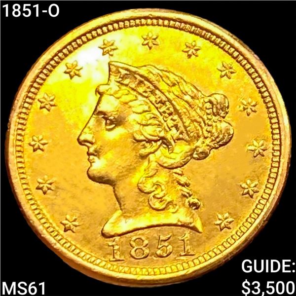 1851-O $2.50 Gold Quarter Eagle UNCIRCULATED