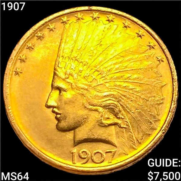 1907 $10 Gold Eagle CHOICE BU