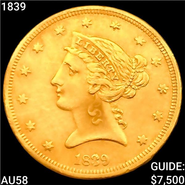 1839 $5 Gold Half Eagle CHOICE AU