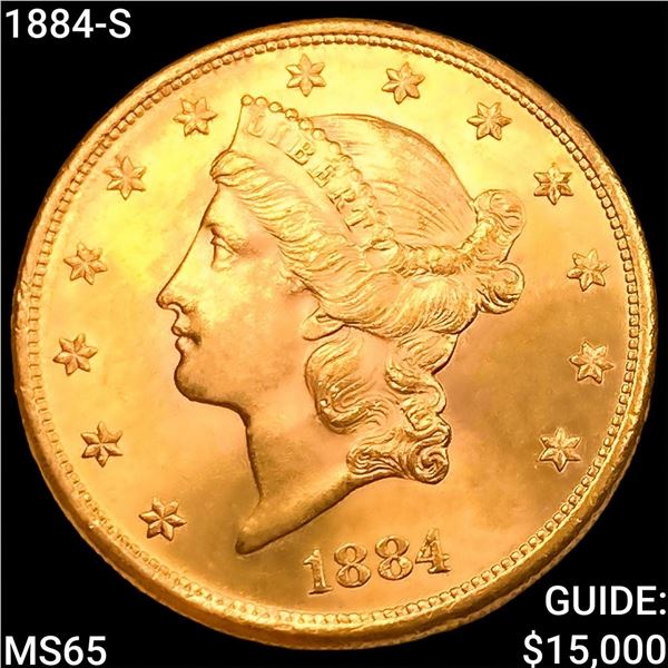 1884-S $20 Gold Double Eagle GEM BU