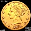 Image 1 : 1891-CC $5 Gold Half Eagle HIGH GRADE