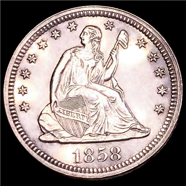 1858 Seated Liberty Quarter