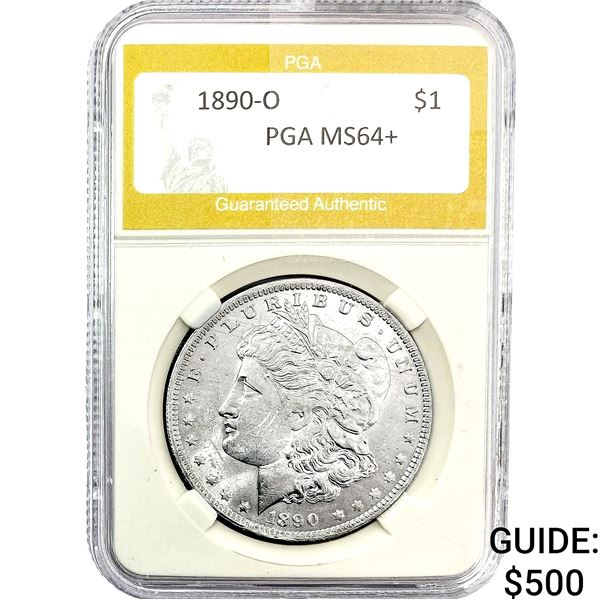 1890-O Morgan Silver Dollar PGA MS64+