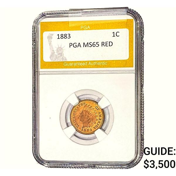 1883 Indian Head Cent PGA MS65 RED