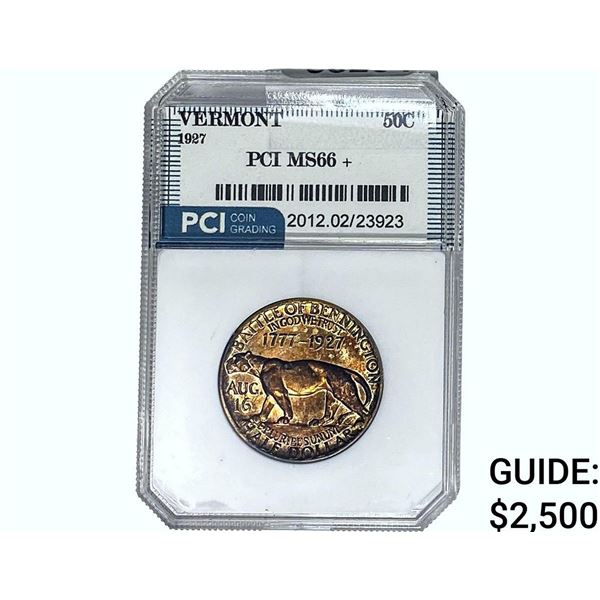 1927 Vermont Half Dollar PCI MS66+