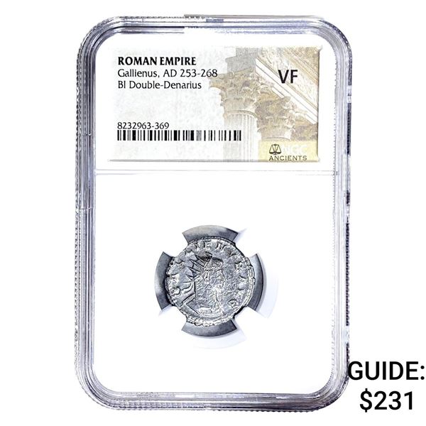 Roman Gallienus, AD 253-268 BI Dbl-Denarius NGC VF